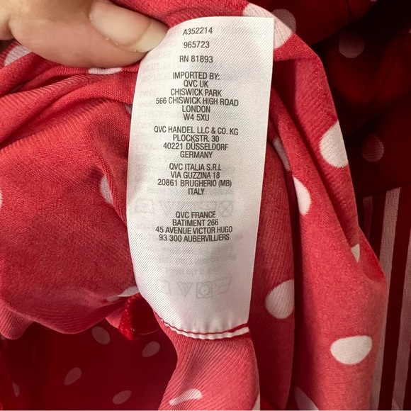 Susan Graver Red White Stripe Polka Dot Blouse Plus Size Women’s 2X - Picture 4 of 9